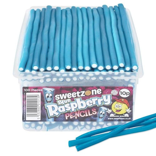 Blue raspberry pencil sweets - raspberry,