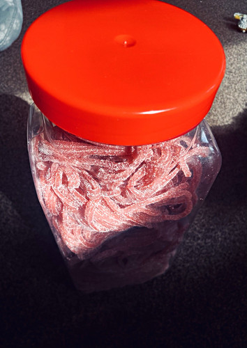 Sugar coated gummy spaghetti - gummy,