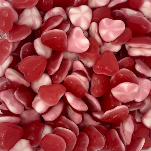 Red white jelly hearts - &, retro