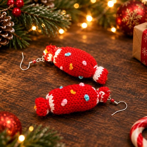 Handmade knitted candy drop - handmade,