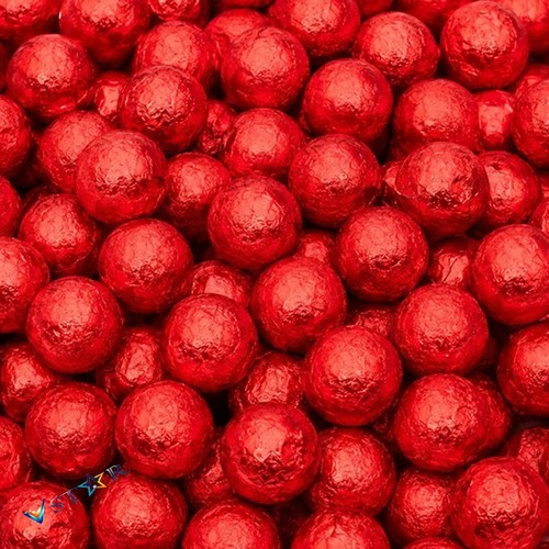 Red ball foil wrapped milk - red,