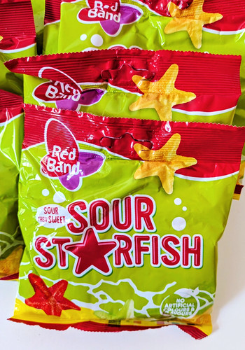 Red band sweets sour starfish - sweets,