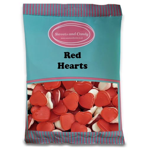 Red hearts bulk 1kg - red, retro
