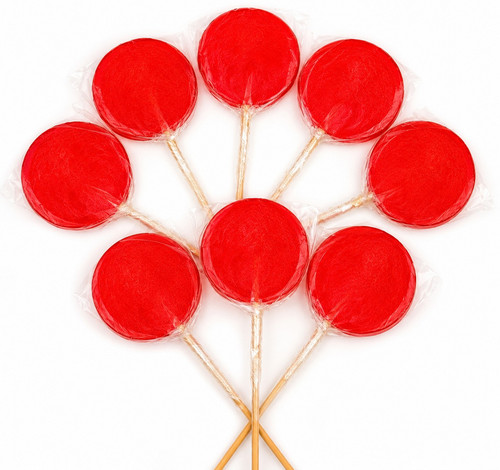 Large red round lollies - red,