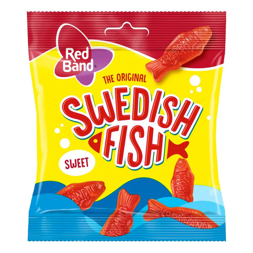 Red band swedish fish sweets - red,