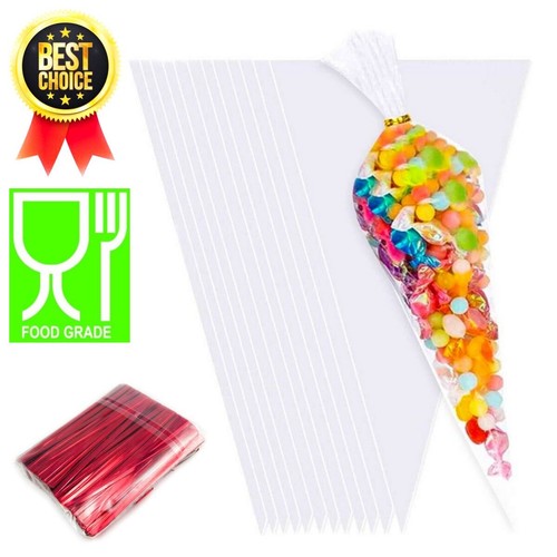 Cone sweet bags - bags, clear